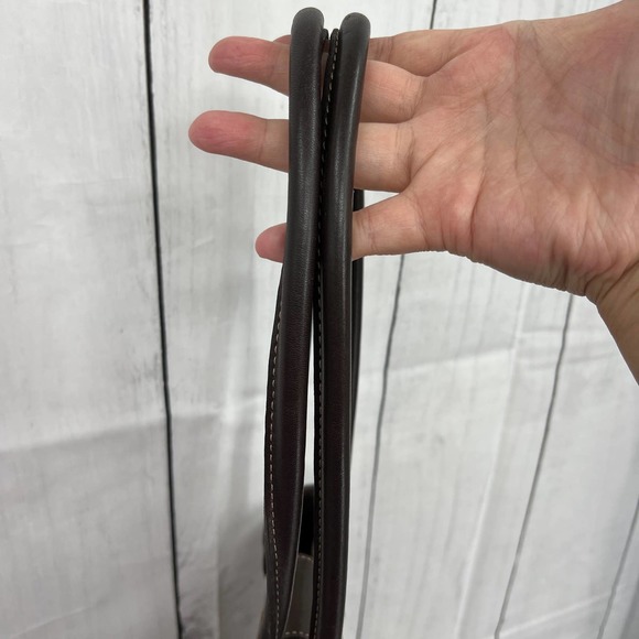 Coach Brown and Tan Leather Tote - Picture 10 of 13